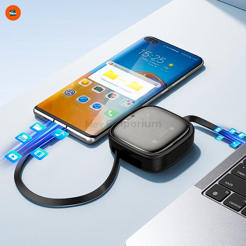 Retractable charging cable feature 