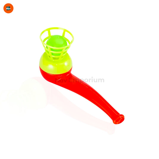 Child practicing breath control with Fun Flo foam ball. 